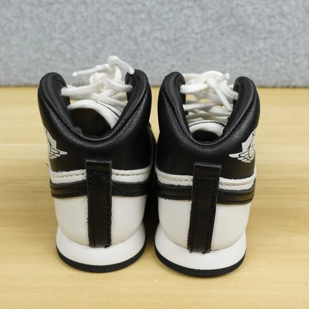 New Nike Air Jordan 1 High TD Toddler Size 2C Black White DV3655-001 Retro Panda